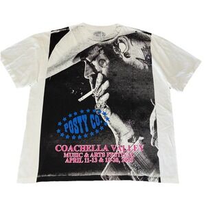 Post Malone T Shirt XXXL White AOP Coachella 2025 Exclusive Posty Co NEW *flaws